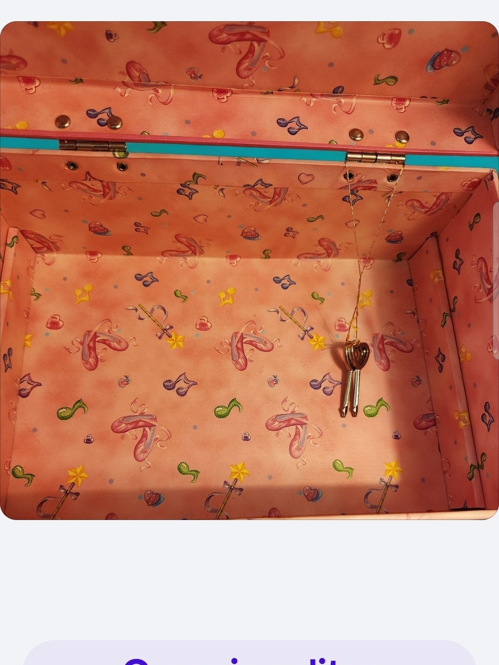Pink Ballet-Themed Keepsake Box Wut Lock & Key - Picture 4 of 4